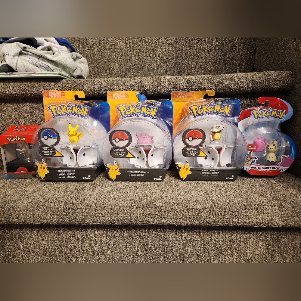 Pokemon Battle Figure Pack - Pikachu, Ditto, Cubone